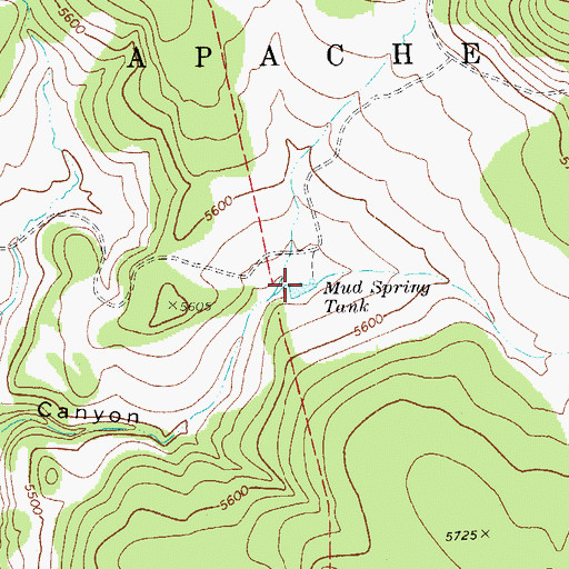 Topographic Map of Mud Spring Tank, AZ