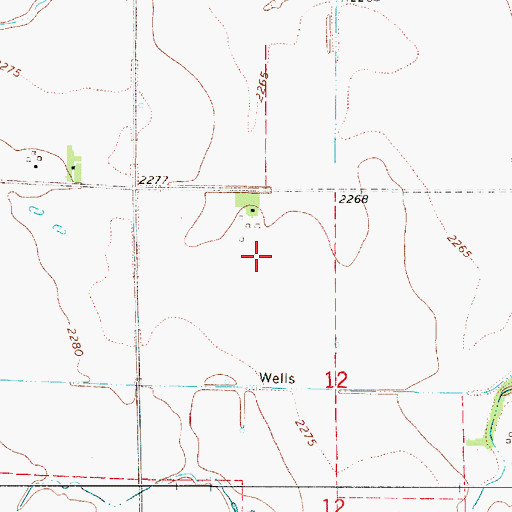 Topographic Map of Wells Airport, NE