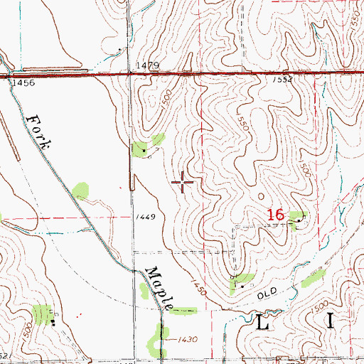 Topographic Map of Dostal-Bradley Airport (historical), NE