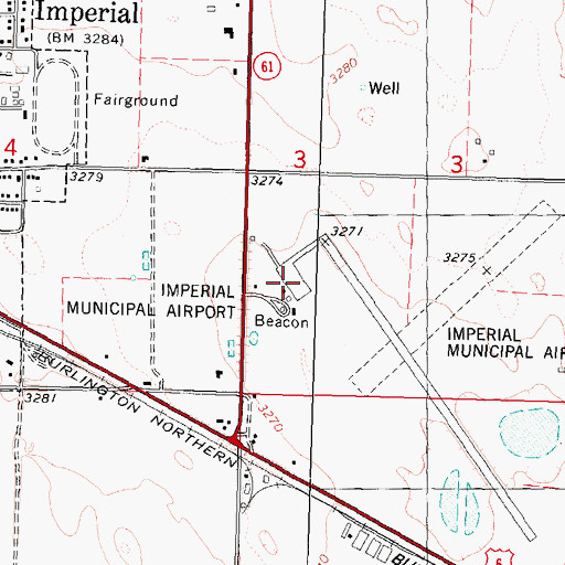 Topographic Map of Imperial Municipal Airport, NE