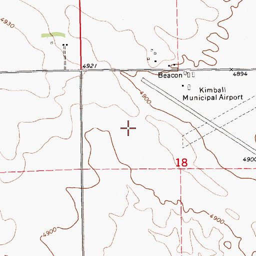 Topographic Map of Kimball Municipal Airport/Robert E Arraj Field, NE