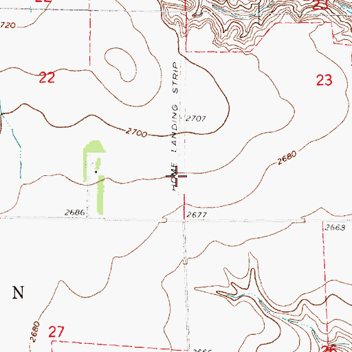 Topographic Map of Hoyt Airport, NE