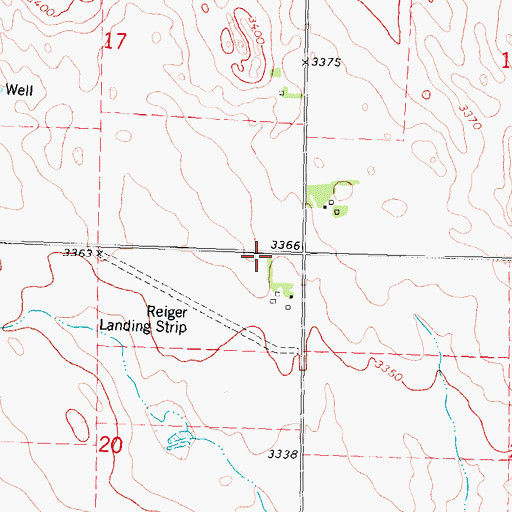 Topographic Map of Regier Brothers Airport, NE