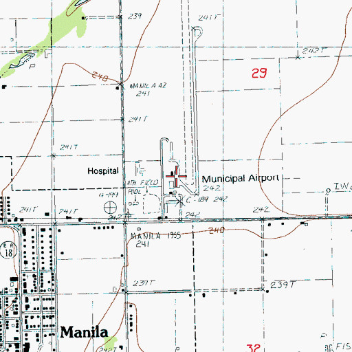 Topographic Map of Manila Municipal Airport, AR