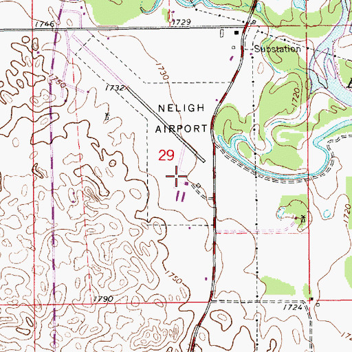 Topographic Map of Antelope County Airport, NE