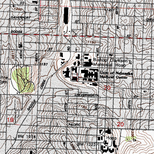 Topographic Map of University of Nebraska Medical Center Heliport, NE
