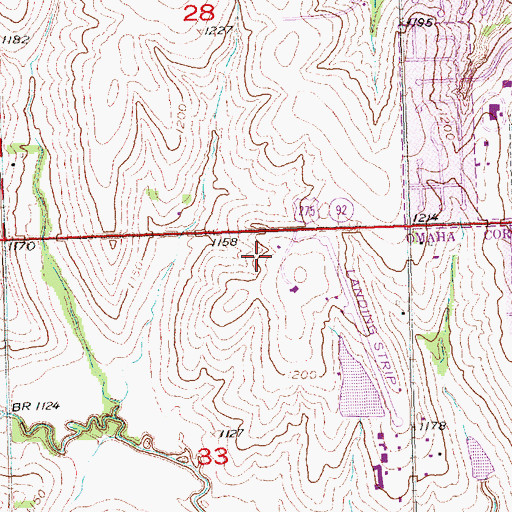 Topographic Map of Willowood Airport (historical), NE