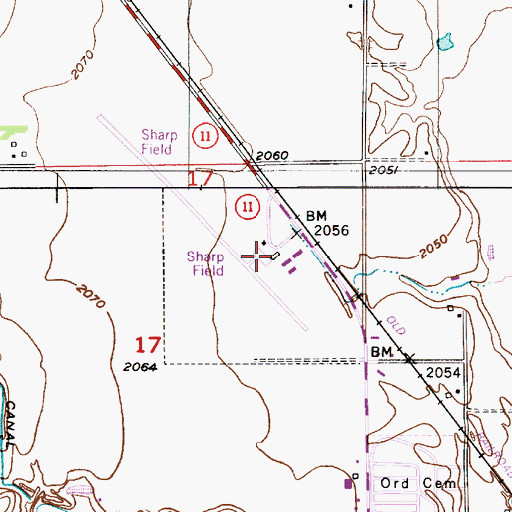 Topographic Map of Evelyn Sharp Field, NE