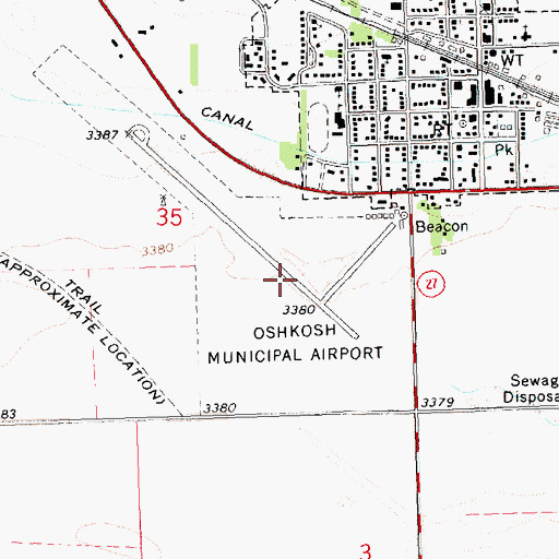 Topographic Map of Garden County Airport, NE