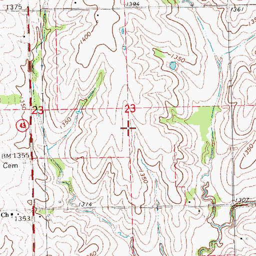 Topographic Map of Korver Airport, NE