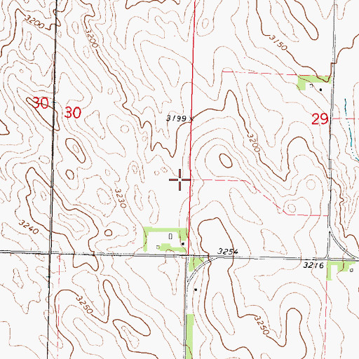 Topographic Map of Lierley Farms Airport, NE