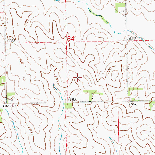 Topographic Map of Thies Airport (historical), NE