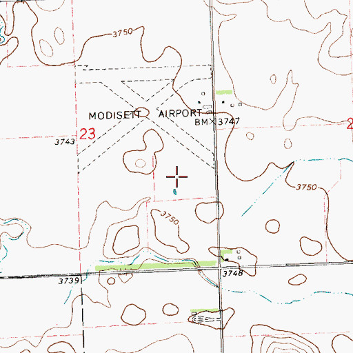 Topographic Map of Modisett Airport, NE