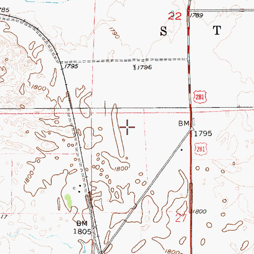 Topographic Map of Walts Aerial Service Airport (historical), NE