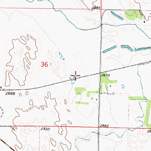 Topographic Map of Diamond Bar Jones Airport, NE