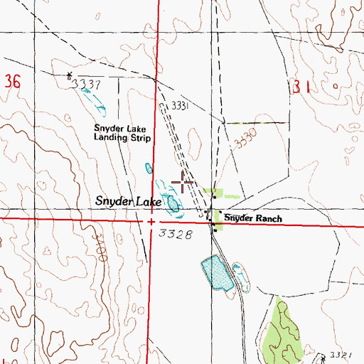 Topographic Map of Snyder Ranch Airport, NE