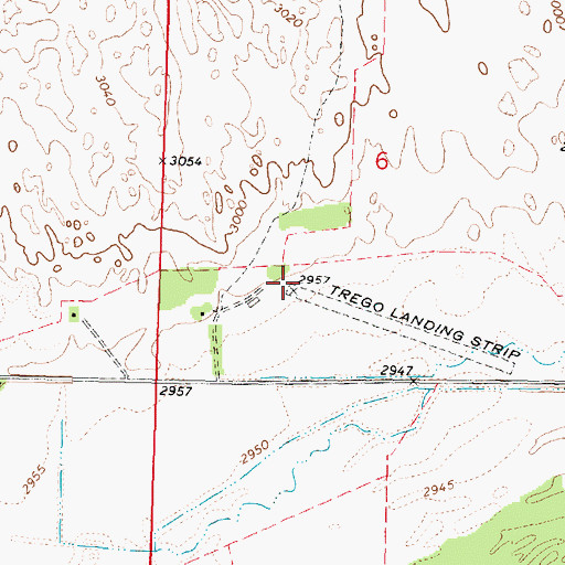 Topographic Map of Trego Airport, NE