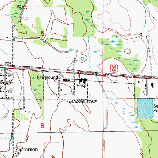 Topographic Map of Woodruff County Hospital and Nursing Home Heliport, AR