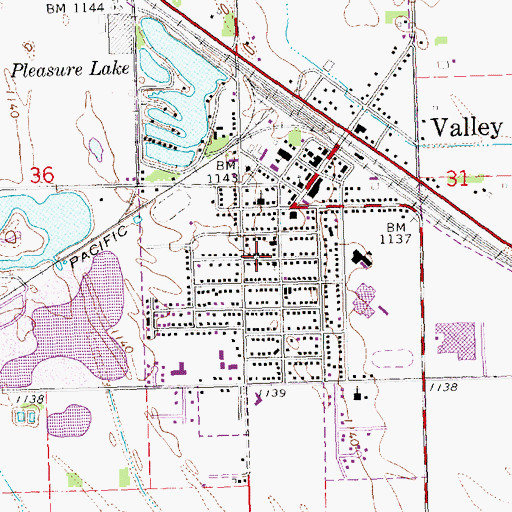Topographic Map of Valley Fire and Rescue Department and Civil Defense Heliport, NE