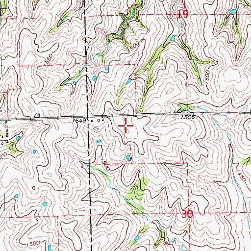 Topographic Map of Benes Service Airport (historical), NE