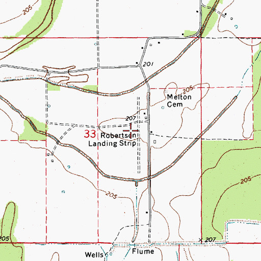 Topographic Map of Robertson Airport (historical), AR