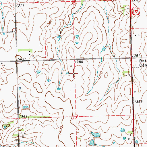 Topographic Map of Thomsen Airport, NE