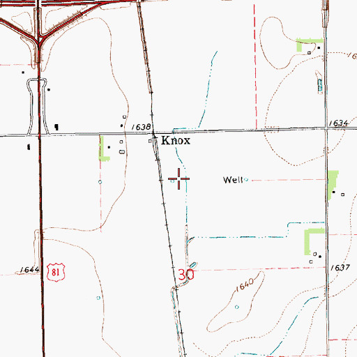 Topographic Map of Knox Landing, NE