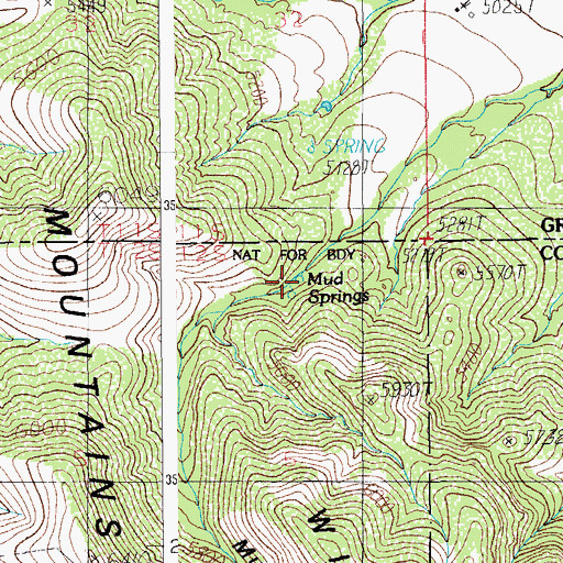 Topographic Map of Mud Springs, AZ