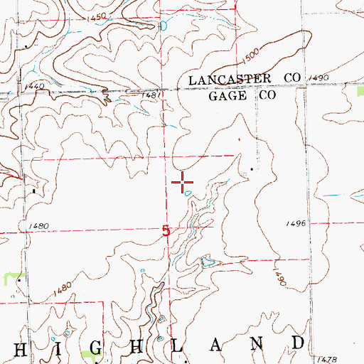 Topographic Map of KKNB-FM (Crete), NE