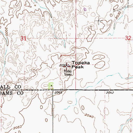 Topographic Map of KRGI-FM (Grand Island), NE