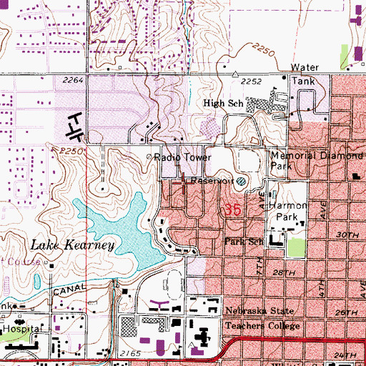 Topographic Map of KSCV-FM (Kearney), NE