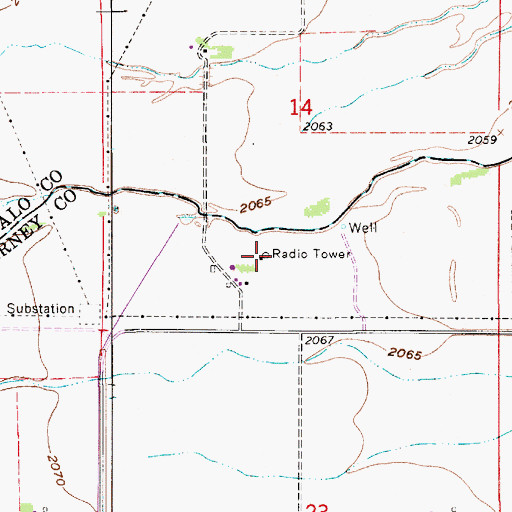 Topographic Map of KQKY-FM (Kearney), NE