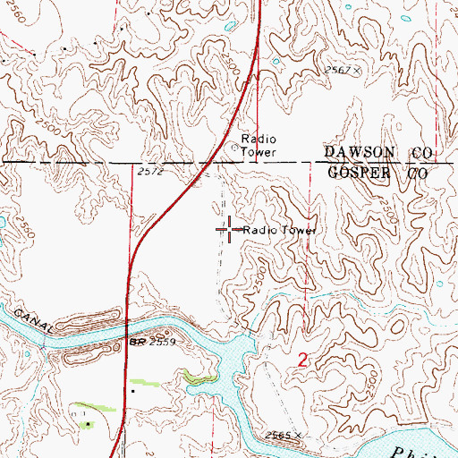 Topographic Map of KRVN-FM (Lexington), NE