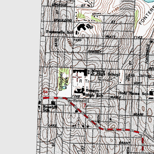 Topographic Map of KIOS-FM (Omaha), NE
