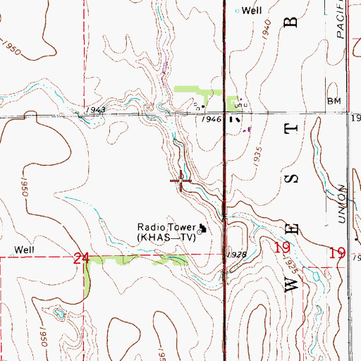 Topographic Map of KHAS-TV (Hastings), NE