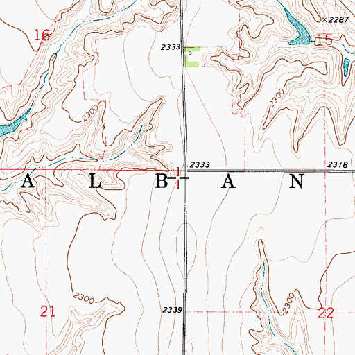 Topographic Map of Township of Albany, NE
