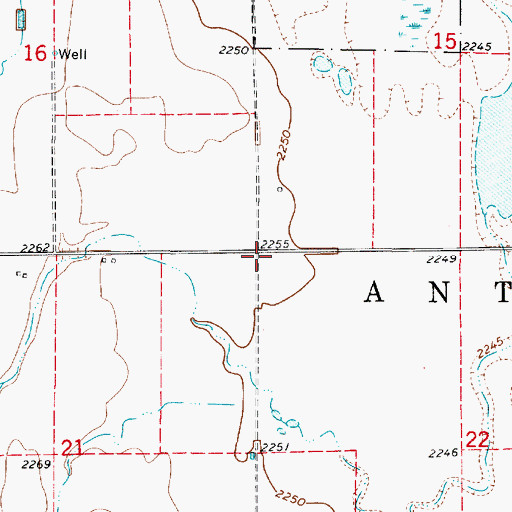 Topographic Map of Township of Antelope, NE
