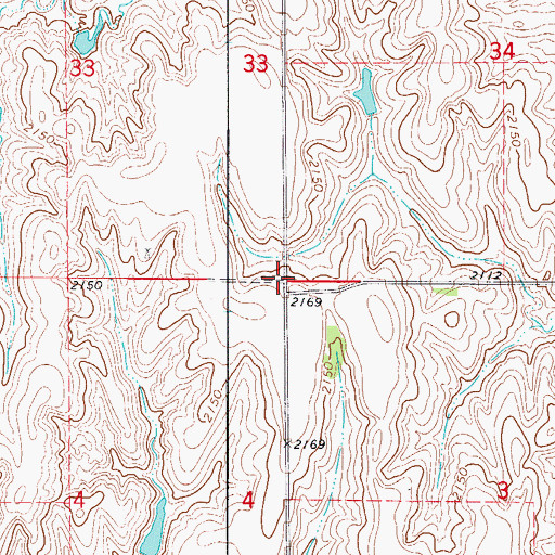 Topographic Map of Township of Ash Grove, NE