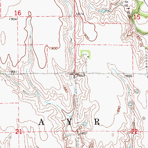 Topographic Map of Township of Ayr, NE