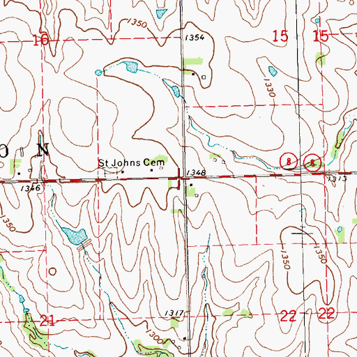 Topographic Map of Township of Barneston, NE