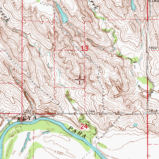 Topographic Map of Township of Basin, NE