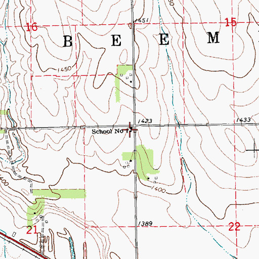 Topographic Map of Township of Beemer, NE