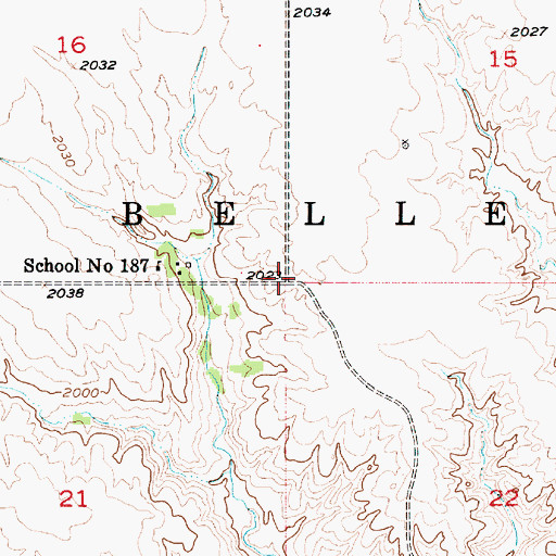 Topographic Map of Township of Belle, NE
