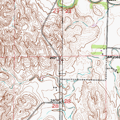 Topographic Map of Township of Berwyn, NE