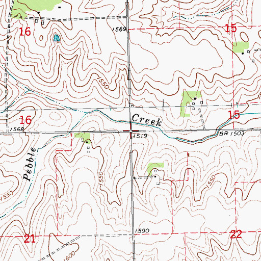 Topographic Map of Township of Bismark, NE