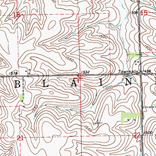 Topographic Map of Township of Blaine, NE