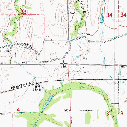 Topographic Map of Township of East Bloomington, NE