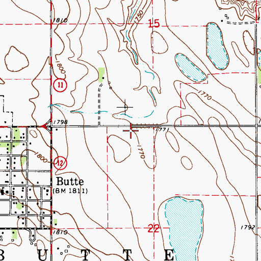 Topographic Map of Township of Butte, NE