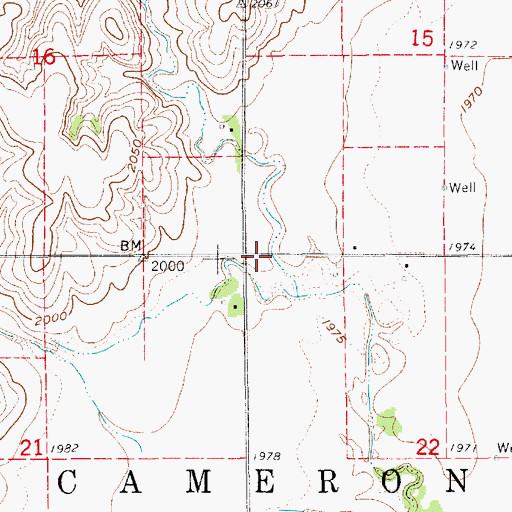 Topographic Map of Township of Cameron, NE