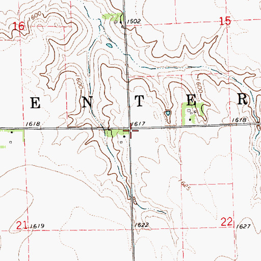 Topographic Map of Township of Center, NE
